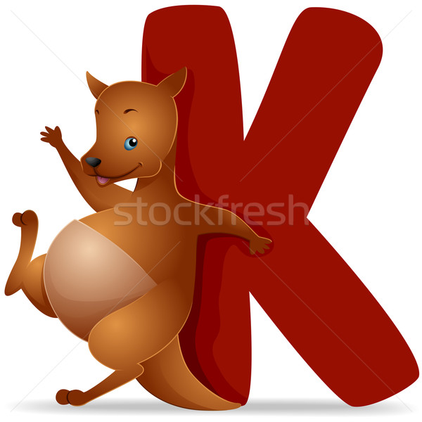 Känguru Karikatur cute Vektor säugetier Stock foto © lenm