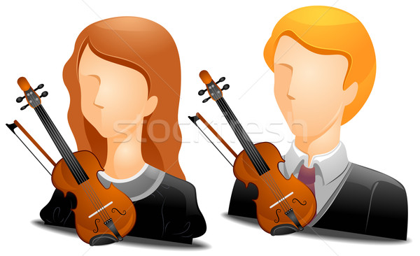 Violinist Avatars Stock photo © lenm