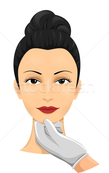 Kozmetik cerrahi değerlendirme örnek kadın güzellik dijital Stok fotoğraf © lenm