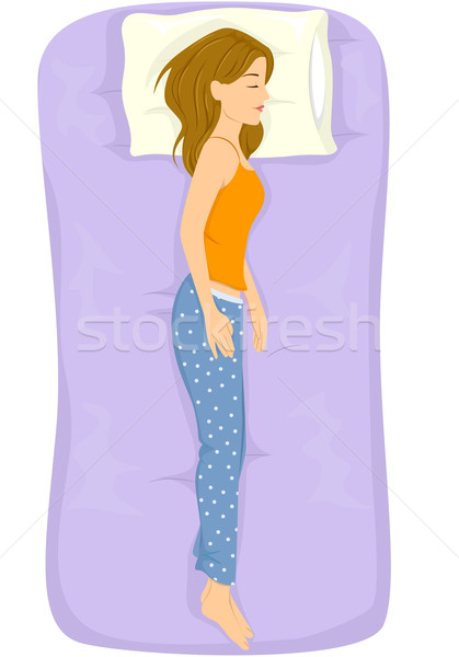 Stock photo: Girl Sleep Position Log