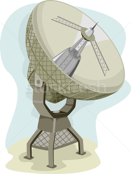 Radio Teleskop Illustration Sammeln Daten Kunst Stock foto © lenm
