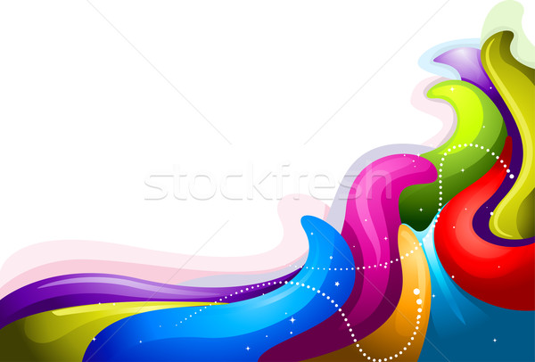 Rainbow onda illustrazione onde bianco abstract Foto d'archivio © lenm