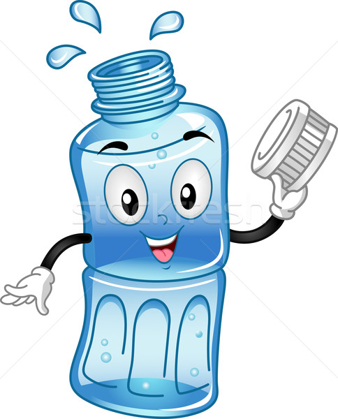 Woda butelkowana maskotka ilustracja manierka wody pić Zdjęcia stock © lenm