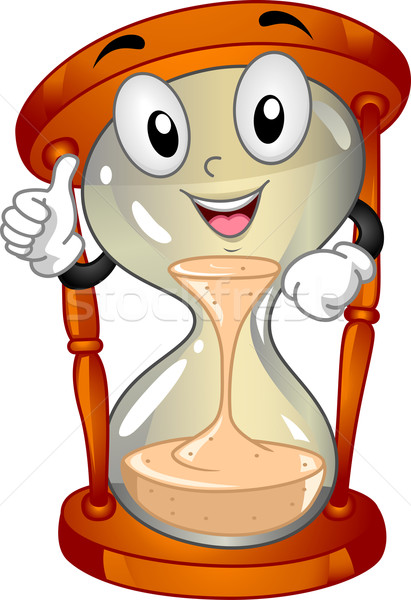 Klepsydry maskotka ilustracja piasku czasu cartoon Zdjęcia stock © lenm
