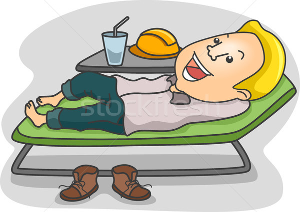 Człowiek relaks ilustracja mężczyzna salon krzesło Zdjęcia stock © lenm