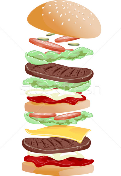 Hamburger Fillings Stock photo © lenm