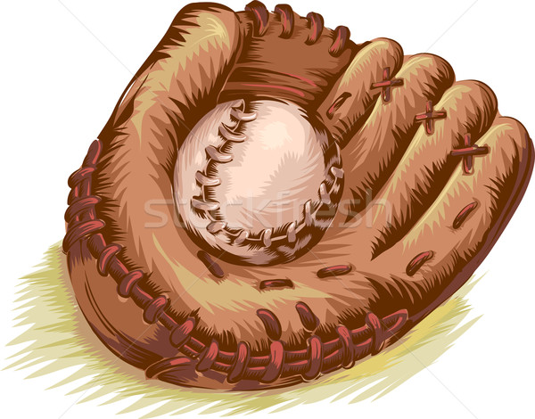 Beysbol eldiven örnek beyzbol eldiveni top sanat Stok fotoğraf © lenm