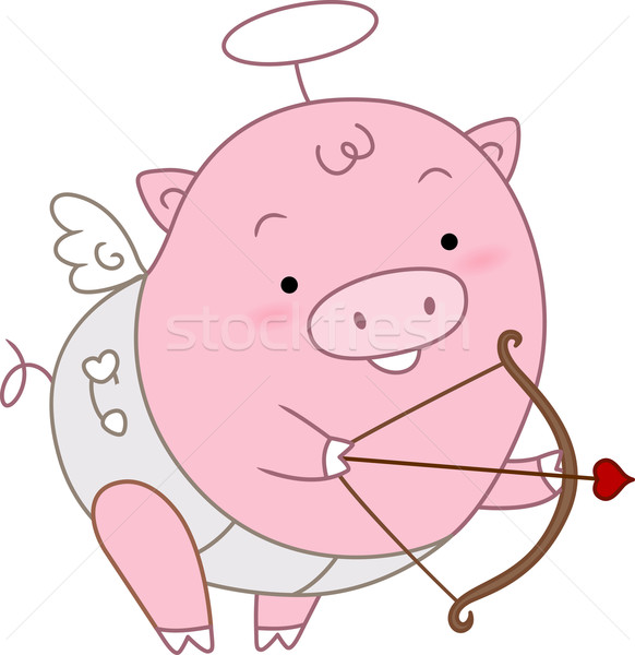 Pig Cupid Stock photo © lenm
