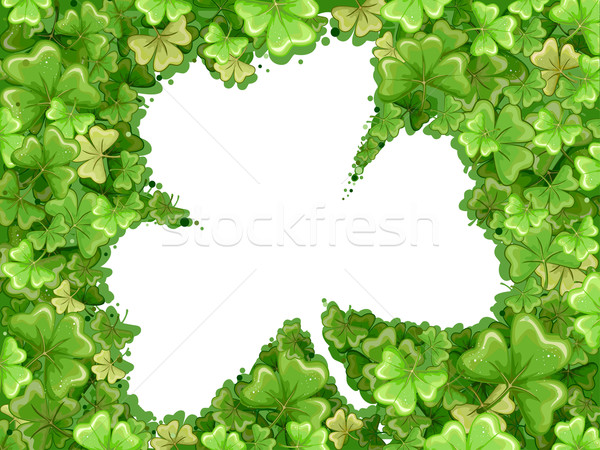 Shamrock cadre illustration vacances irlandais célébration [[stock_photo]] © lenm