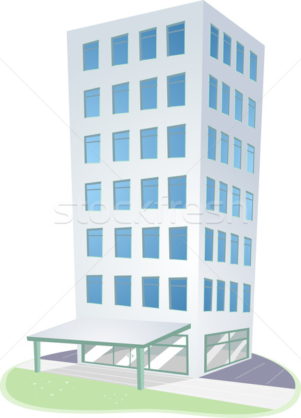 Ilustración escena urbana alto casa arquitectura inmobiliario Foto stock © lenm