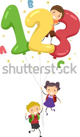 Stock photo: Family Sliding on a Rainbow Slide