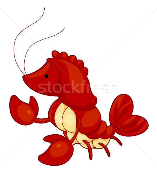 かわいい ロブスター 赤 水中 動物 ストックフォト © lenm