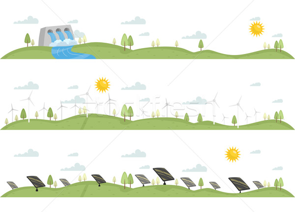 Imagine de stoc: Antet · ilustrare · regenerabile · proiect · verde