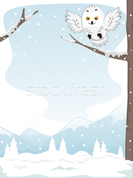 Snowy Owl Perch Stock photo © lenm
