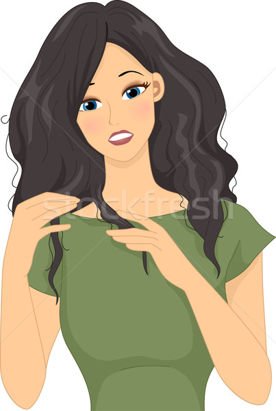 Girl Dry Frizzy Hair Stock photo © lenm