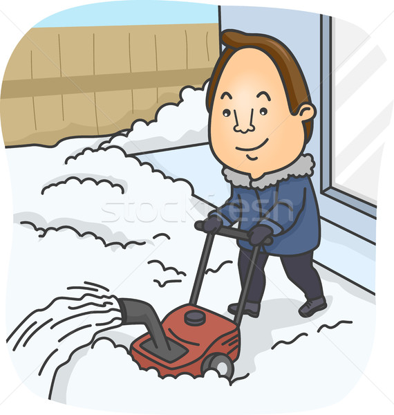 Homme neige ventilateur illustration hiver Photo stock © lenm