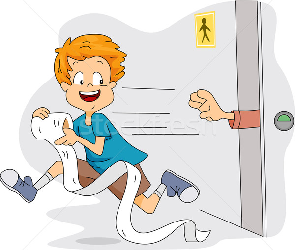Papier toaletowy złodziej ilustracja dziecko papieru Zdjęcia stock © lenm