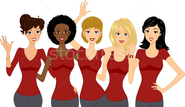 婦女 紅色 插圖 女子 女 商業照片 © lenm