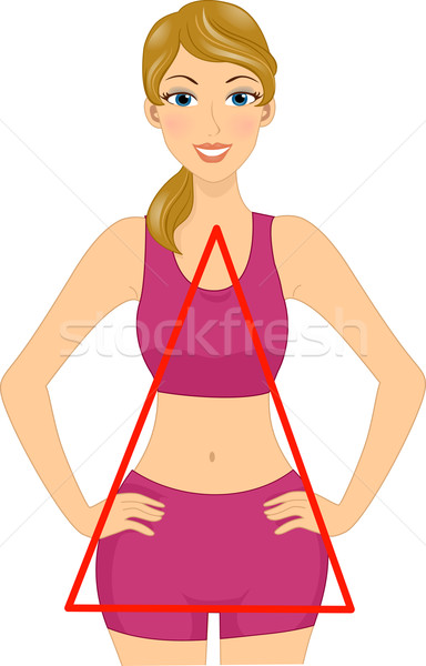 Dreieck Körper Form Illustration Frau Mädchen Stock foto © lenm