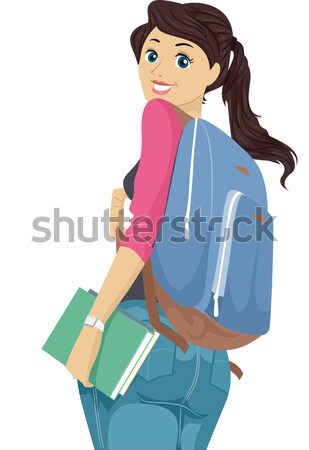 Senior Reise Illustration ältere weiblichen Reisenden Stock foto © lenm