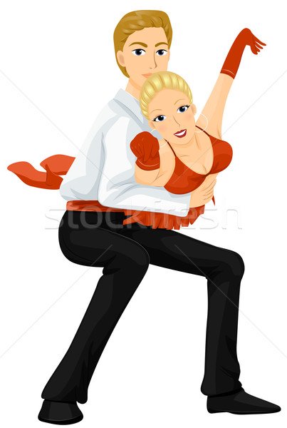 Táncosok férfi táncos emel női partner Stock fotó © lenm