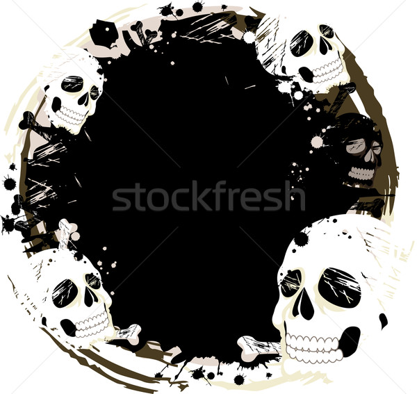 Stock photo: Skull Frame Grunge Design