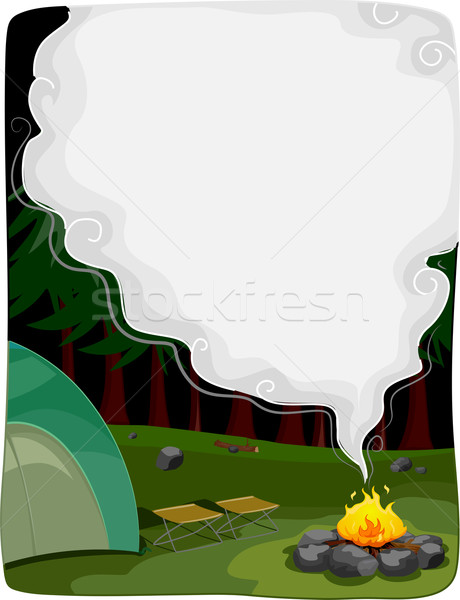 Feu de joie fond illustration forêt design art [[stock_photo]] © lenm