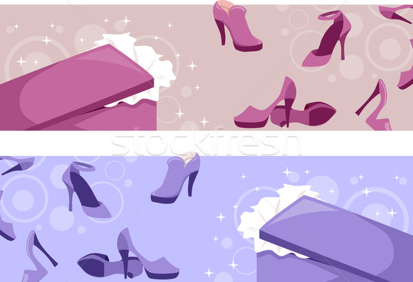 Schuh Kopfzeile Illustration Mode Schuhe Web Stock foto © lenm