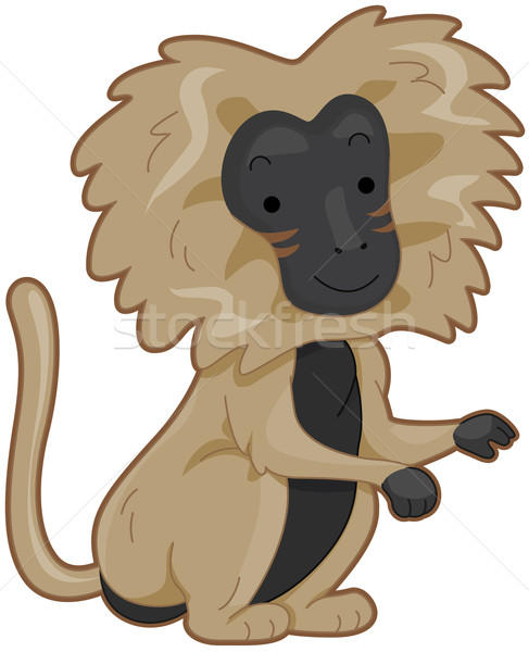 Pawian ilustracja malutki małpa wektora przyrody Zdjęcia stock © lenm
