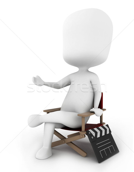 Direktor 3D-Darstellung Sitzung Stuhl Film Job Stock foto © lenm