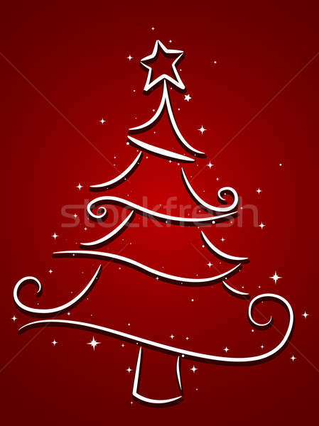 árbol de navidad diseno líneas como árbol Foto stock © lenm