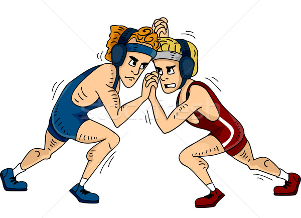 Wrestling ilustracja sportowe mężczyzn cyfrowe narzędzi Zdjęcia stock © lenm