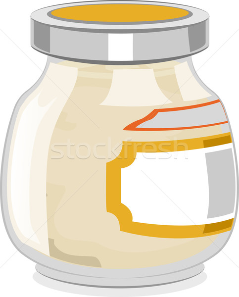 Maioneza ilustrare sticlă borcan complet sandwich Imagine de stoc © lenm