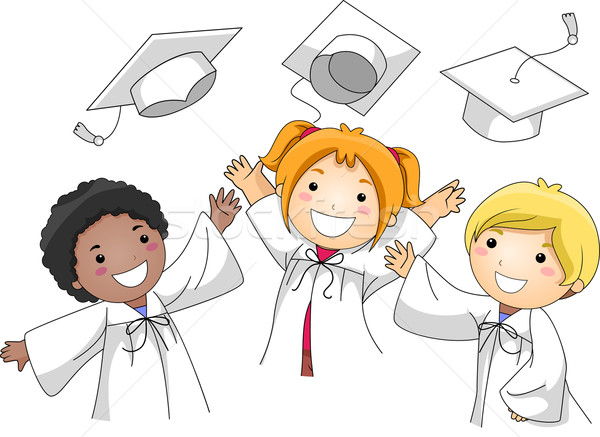 Graduation cap illustration enfants enfant groupe Photo stock © lenm