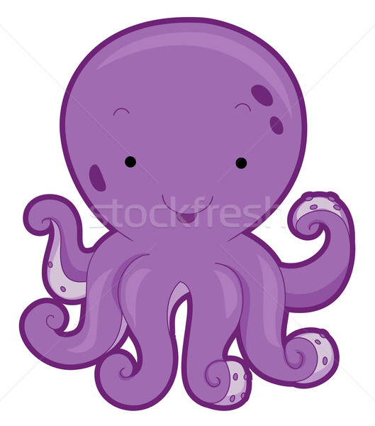 Cute осьминога Cartoon морской иллюстрация Сток-фото © lenm