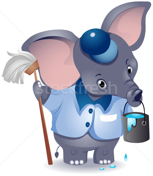 Elephant Janitor Stock photo © lenm