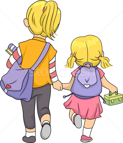 Siblings Walking Home Stock photo © lenm
