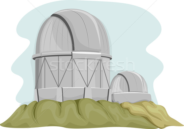 Telescópio facilidade ilustração topo colina arte Foto stock © lenm