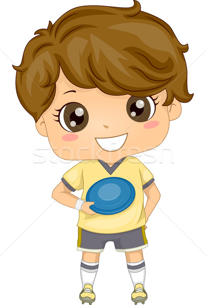 Frisbee băiat ilustrare sport tineri Imagine de stoc © lenm