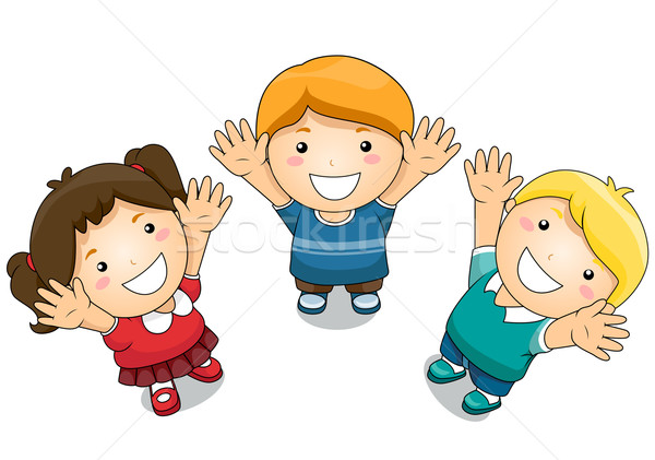 Gyerekek kezek illusztráció vektor clip art clipart Stock fotó © lenm