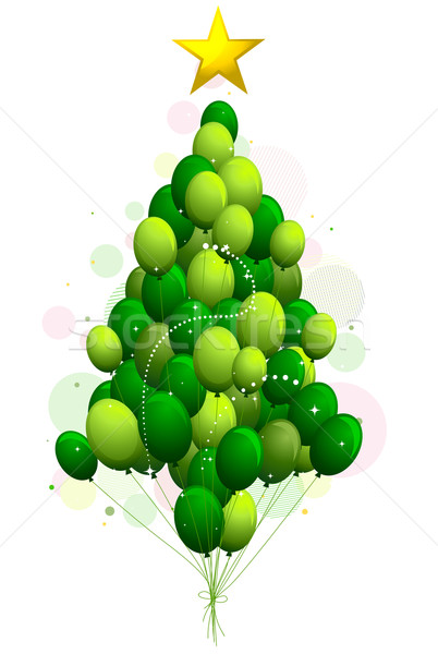 Foto stock: árvore · de · natal · projeto · balões · como