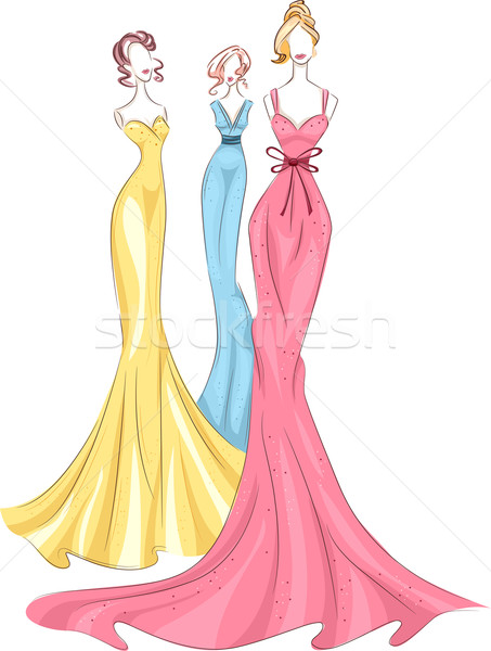 Suknia ilustracja kolorowy projektu cyfrowe Zdjęcia stock © lenm