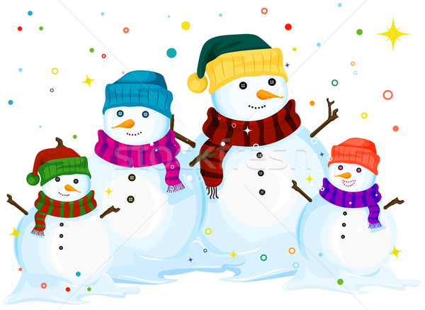 Download Snowman Family vector illustration © lenm (#587285) | Stockfresh