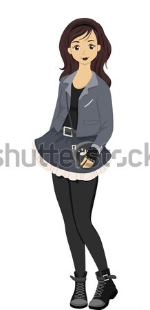 Adolescente Rock mode illustration adolescente rocker [[stock_photo]] © lenm