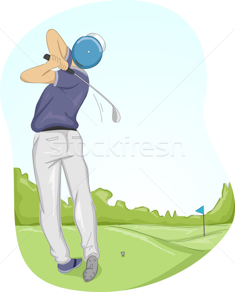 Jogador de golfe quadro ilustração jogador de golfe esportes engrenagem Foto stock © lenm