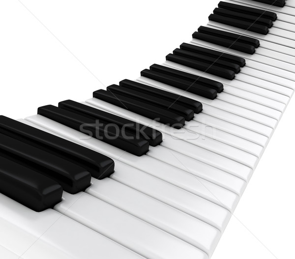 Tasti del pianoforte illustrazione 3d musica piano nero suono Foto d'archivio © lenm