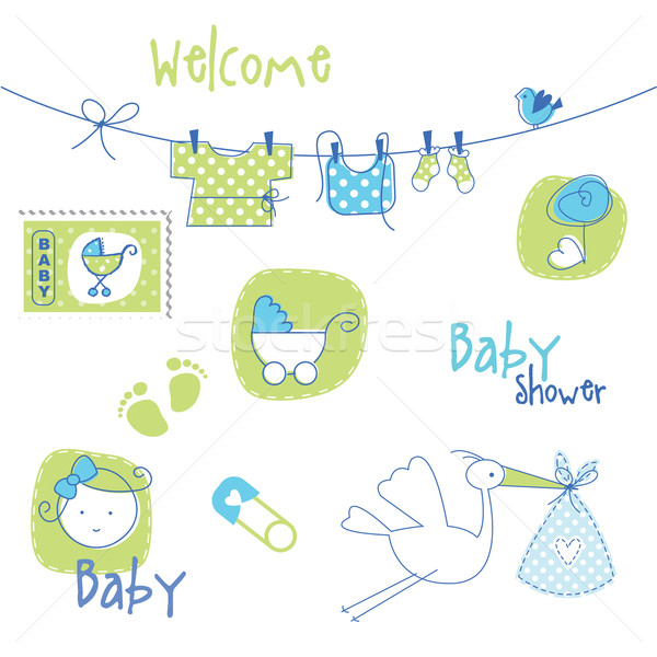 Stock photo: Baby shower design elements 