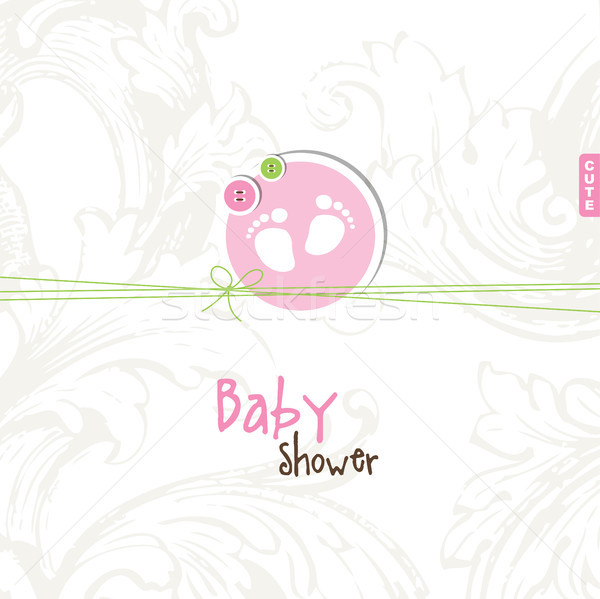 Baby prysznic karty kopia przestrzeń cute dziewczyna Zdjęcia stock © LeonART