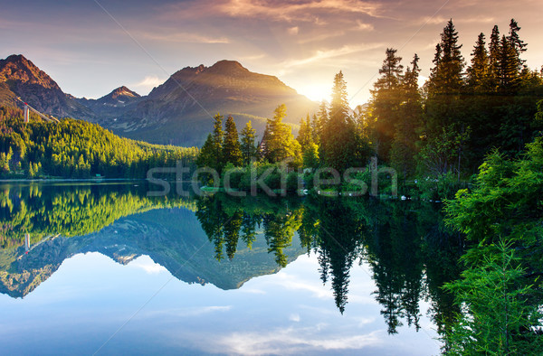 Lago montanha parque alto Eslováquia europa Foto stock © Leonidtit