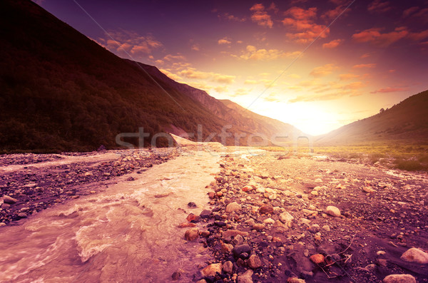 Berg landschap fantastisch kleurrijk hemel voet Stockfoto © Leonidtit